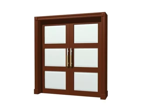 Office Main Door With Glass 3d model Office Main Door With Glass 3d model