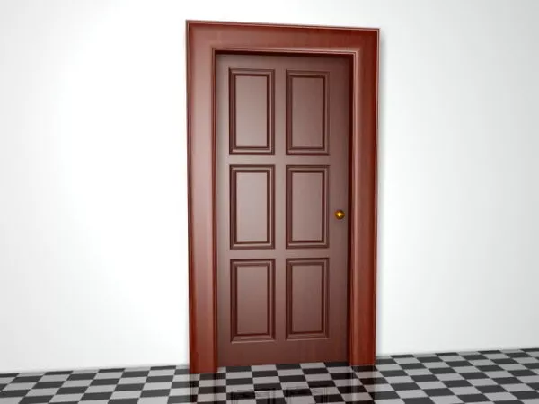 Wood Panel Frame With Steel Texture 3d model