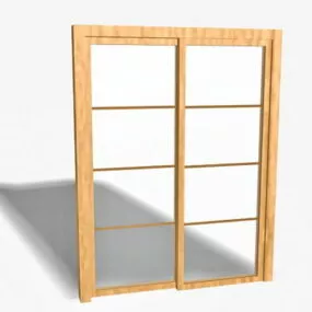 Wooden Interior Sliding Doors 3d model