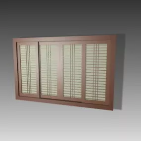 Bedroom Interior Sliding Partition Doors 3d model