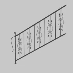 Interior Home Stair Railings 3d model