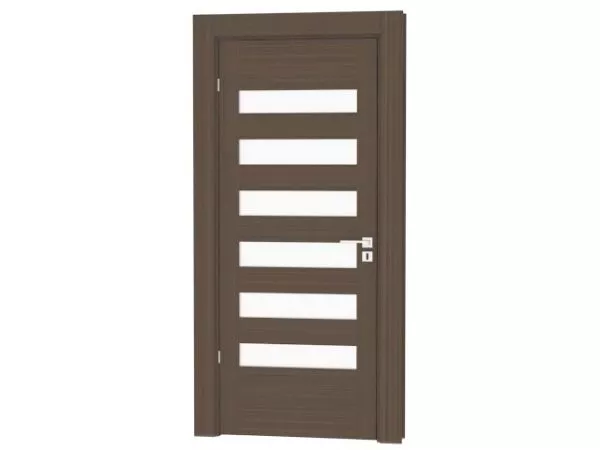 Interior Wood Door Frame With Glass 3d model Interior Wood Door Frame With Glass 3d model