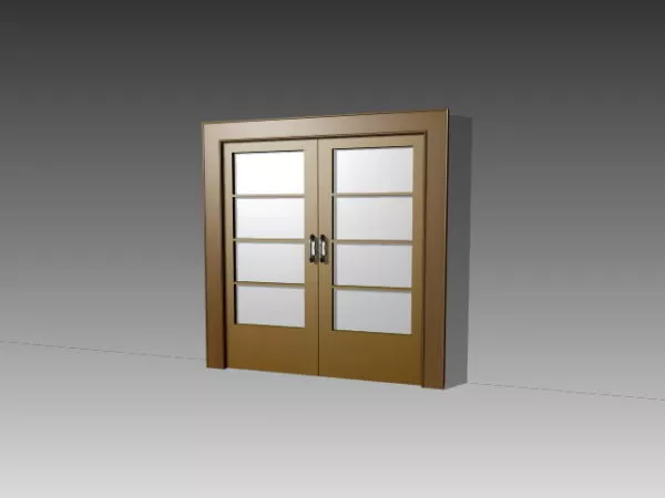 Glazed Double Door Furniture Free 3d Model - .3ds, .Dwg, .Max, .Vray ...