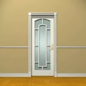Internal White Glass Doors 3d model