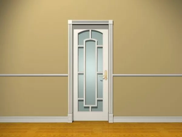 Internal White Glass Doors 3d model Internal White Glass Doors 3d model