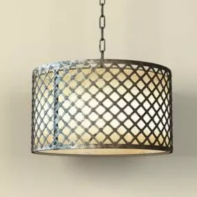 Iron Drum Bedroom Pendant Light 3d model