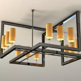 Iron Semi Flush Mount Home Chandelier 3d model