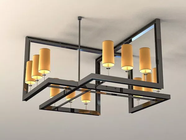 Iron Semi Flush Mount Home Chandelier 3d model Iron Semi Flush Mount Home Chandelier 3d model