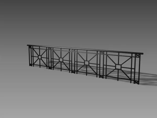 Antique Decorative Iron Balcony Railings 3d model Antique Decorative Iron Balcony Railings 3d model