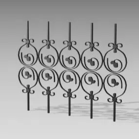 Structure Iron Fence Parts Decoration 3d model