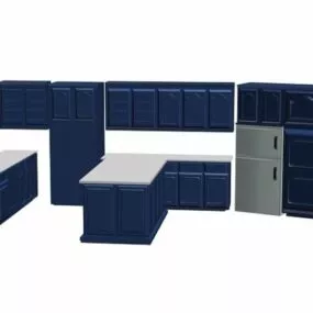 Island Kitchen Furniture Design 3d model