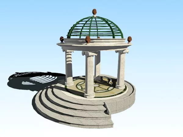 Small Wood Gazebo 3d model