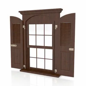 Wooden Italian Window 3d model