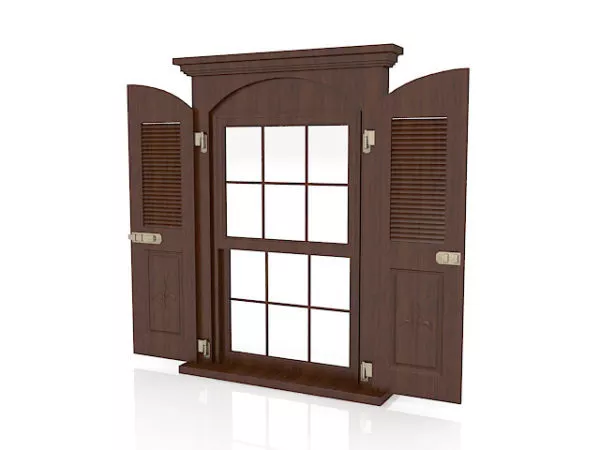 Wooden Italian Window 3d model Wooden Italian Window 3d model