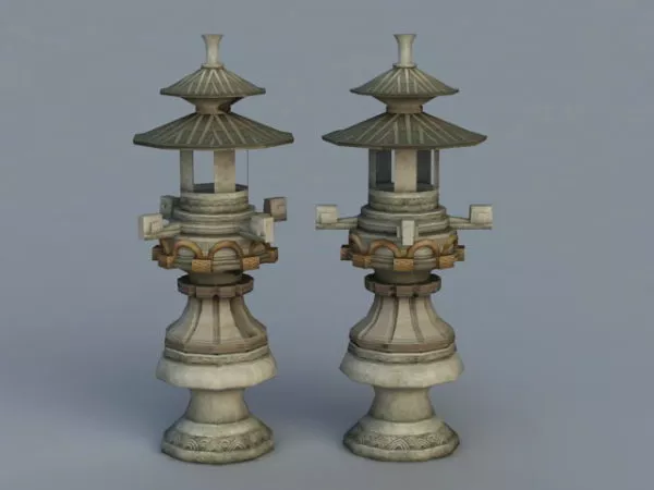 Japanese Garden Outdoor Stone Lantern 3d model Japanese Garden Outdoor Stone Lantern 3d model
