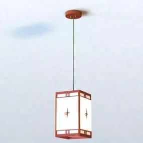 Old Japanese Pendant Light 3d model