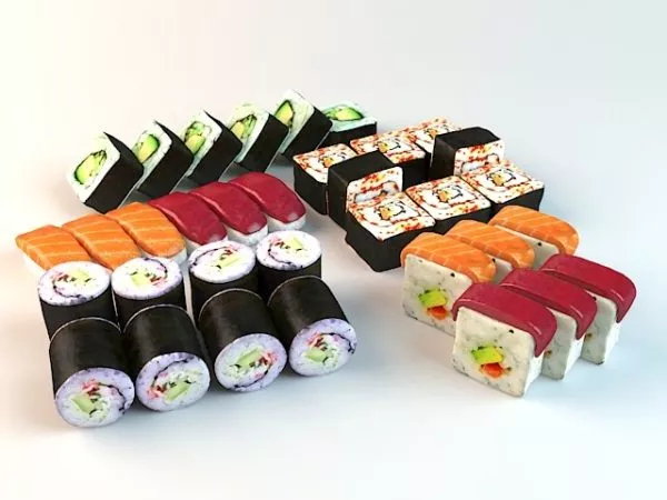 Japanese Sushi Food Set 3d model Japanese Sushi Food Set 3d model