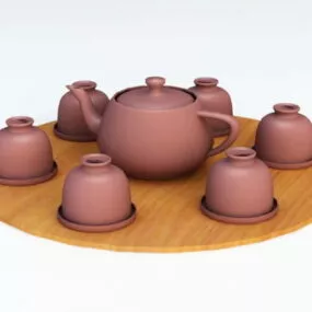 Kitchen Japanese Tea Set 3d model