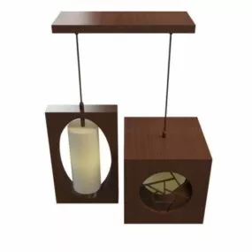 Japanese Wooden Pendant Lighting 3d model