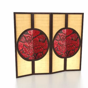 Japanese Traditional Divider Screen 3d model