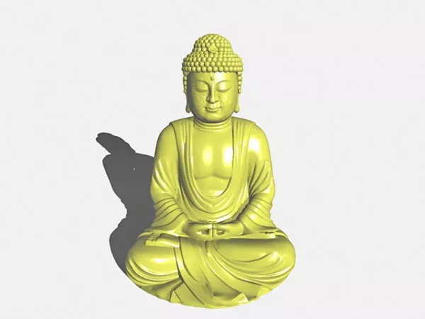 Golden Buddha Statue 3d model