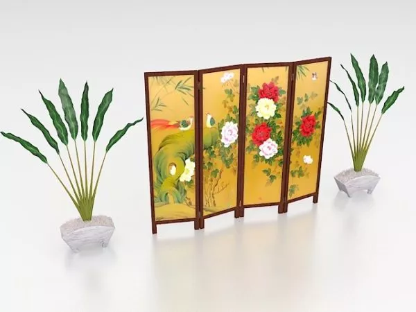 Collapse Screen Partition Divider 3d model