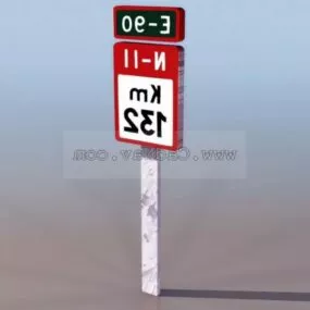 City Limit Km Traffic Signs 3d model