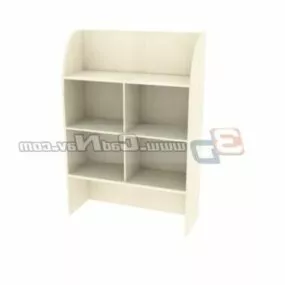 Kids Room Wood Bookshelf Furniture 3d model