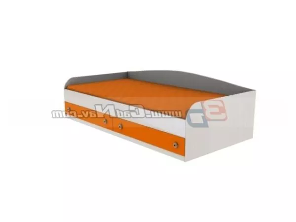 Kid Room Bed With Drawers 3d model Kid Room Bed With Drawers 3d model