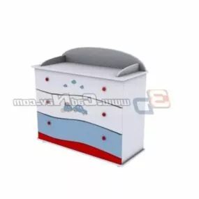 Kids Drawer Cabinet Furniture 3d model