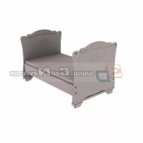 Kids Wooden Bed Furniture 3d model