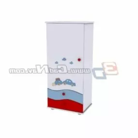 Kids Wooden Wardrobe Furniture 3d model