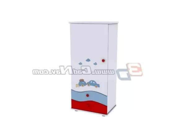 Kids Wooden Wardrobe Furniture 3d model Kids Wooden Wardrobe Furniture 3d model