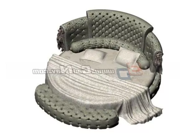 King Size Round Bed Furniture 3d model King Size Round Bed Furniture 3d model