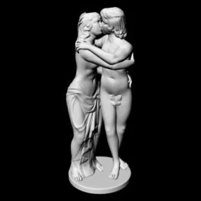 Western Kiss Lover Statue 3d model