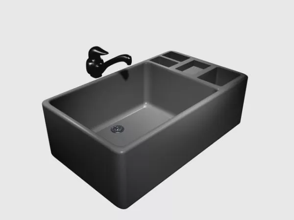 Metal Sink Low Poly 3d model