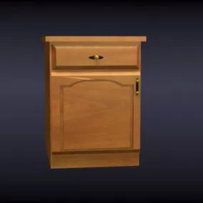 Wooden Kitchen Buffet 3d model