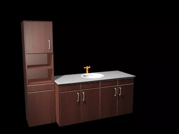 Kitchen Cabinet With Sink Combination 3d model Kitchen Cabinet With Sink Combination 3d model
