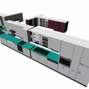 Kitchen Modern Cabinet Collection 3d model