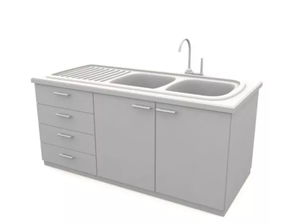 Simple Industrial Sink 3d model
