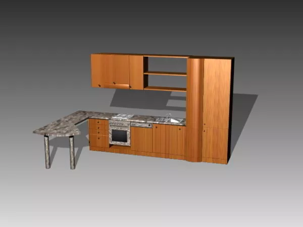 Small Kitchen Cabinet Countertop 3d model Small Kitchen Cabinet Countertop 3d model