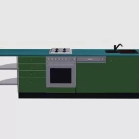 Kitchen Lower Cabinet With Stove 3d model