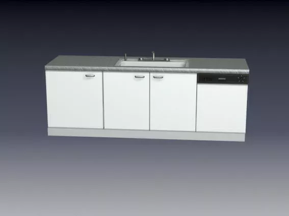 Kitchen Sink Cabinet With Counter Top 3d model Kitchen Sink Cabinet With Counter Top 3d model