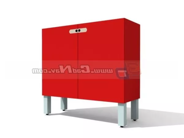 Red Kitchen Cupboard Furniture 3d model Red Kitchen Cupboard Furniture 3d model