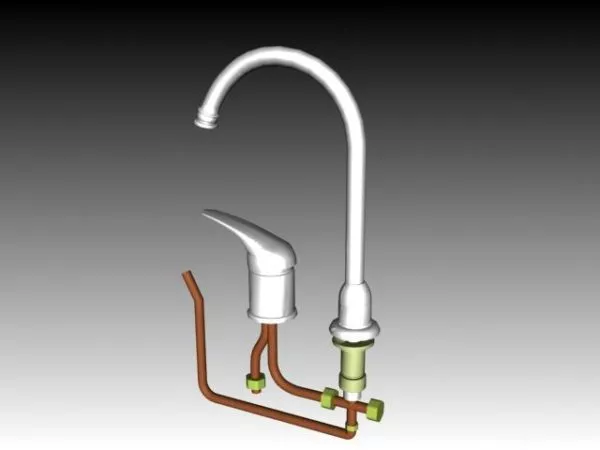Black Steel Faucet Shower 3d model