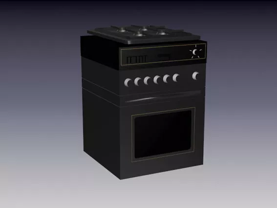 Old Gas Stove 3d model