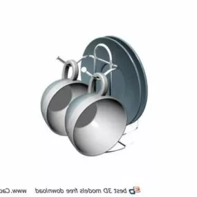 Kitchen Metal Plate Rack 3d model