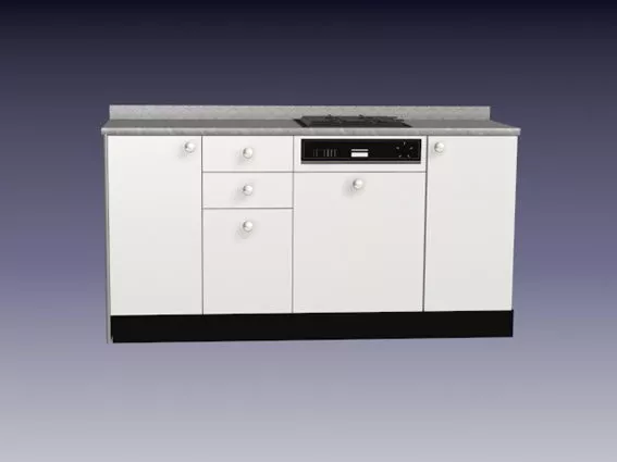 Kitchen Wooden Range Cabinet 3d model Kitchen Wooden Range Cabinet 3d model
