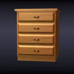 Wooden Kitchen Sideboard 3d model