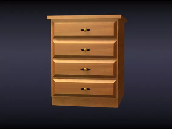 Vintage Dressing Sideboard Table 3d model